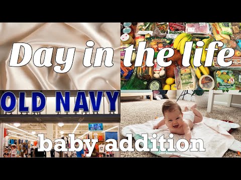 A SOLO DAY IN THE LIFE WITH AN INFANT | Grocery Haul, Old Navy Haul, Cooking, and MORE!