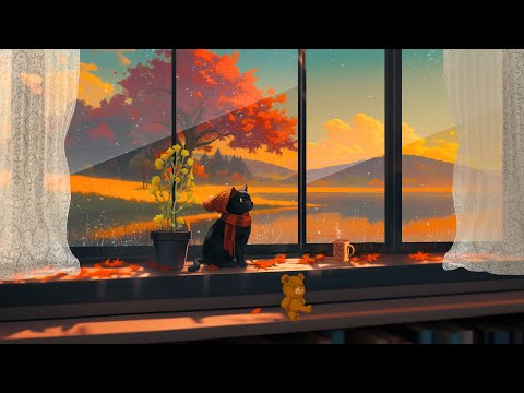 Rain Autumn 🐈‍⬛🍂 beats to sleep/study 🎵 lofi rain ~ lofi cat music ~ lofi autumn