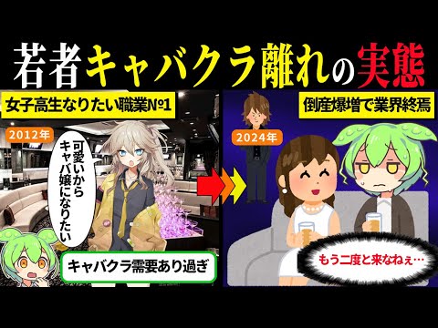 若者のキャバクラ離れが深刻化…倒産爆増でキャバクラ業界終焉【ずんだもん＆ゆっくり解説】