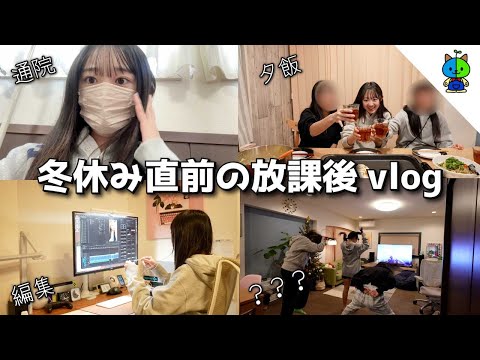 vlog 冬休み直前！病院行ってからのリア友家族が遊びに来る放課後【MOMOLOG_156】