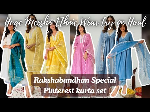 Huge Meesho festive wear haul || Pinteresty kurta set - Simple and classy || RAKSHABANDHAN SPECIAL