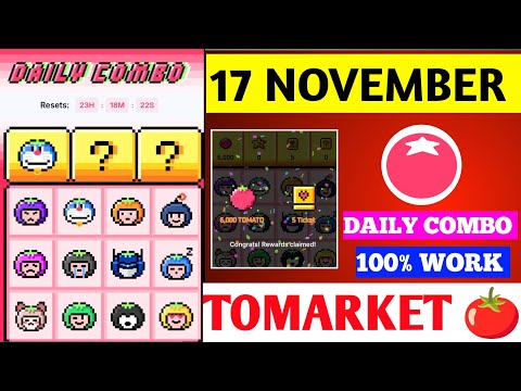 🍅Tomarket Airdrop Combo 17 November | Tomarket Daily Combo Today | Tomarket Secret Combo Today