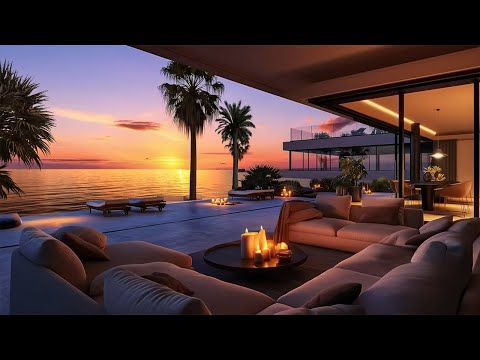 Calming Sea Sunset | Release Tension with Peaceful Ocean Waves | 🌴Luxuy Oceanfront Resort