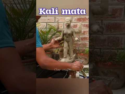 Kali mata murti making with clay