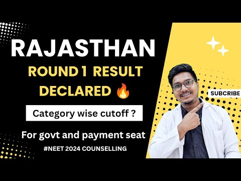 Rajasthan state Round 1 cutoff , category wise cutoff ? || Dr Counsellor Neet