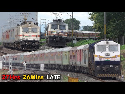 27Hrs 26Mins Late Running | TAMILNADU + HUMSAFAR +SACHKHAND + ANTYODAYA Etc. | Indian Railways