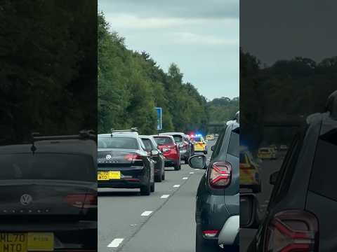 3 police car slow down the traffic in motorway #uk #shorts #short #youtubeshorts #shortvideo #video