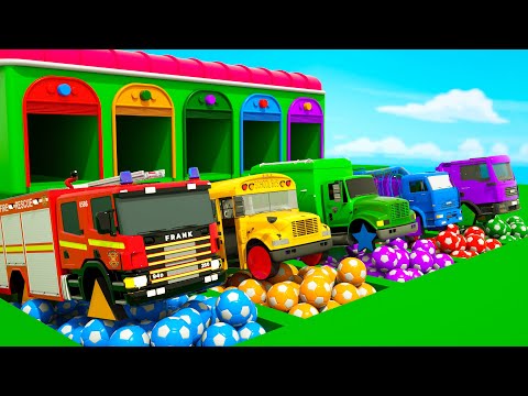 Baby Shark - Changing a tire using a soccer ball - Baby Nursery Rhymes & Kids Songs