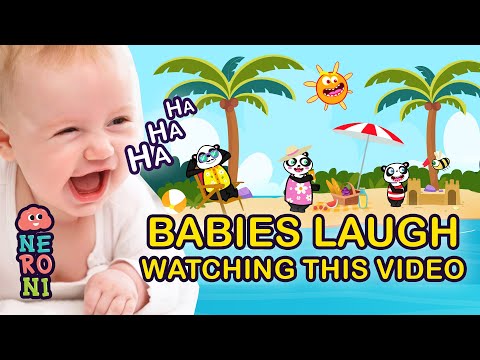 Make a baby laugh in SECONDS with Goofy Panda & Beebee | Beach Picnic | Neroni Kids