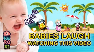 Make a baby laugh in SECONDS with Goofy Panda & Beebee | Beach Picnic | Neroni Kids