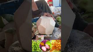 Awesome coconut cutting skills #shorts #cuttingskills #fresh #coconut #travel #health