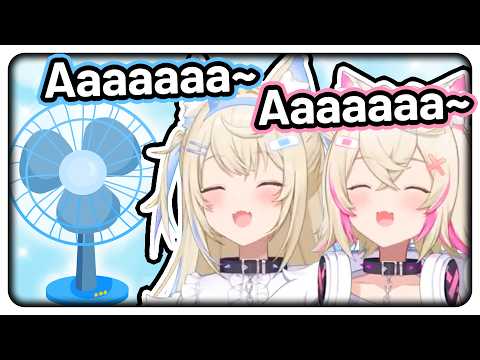 FuwaMoco does the one thing everyone has done with a fan in their childhood 【Hololive EN】