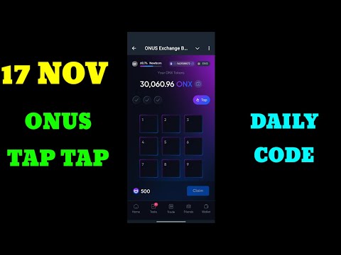 Onus Daily Code 17 November | Daily Code Onus Tap Tap | ONX Daily Code Today