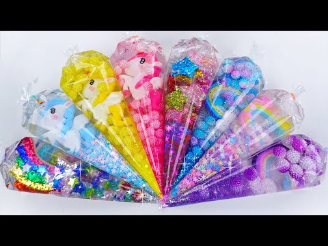 Making slime with piping bags satisfying slime videos! #ASMR #Relaxing slime #daisyslime #unicorn