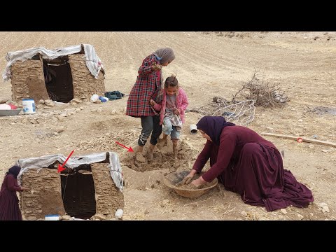 The forest, the only shelter: the life of a mother and her children, they built a shelter