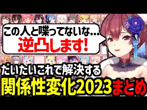 【ホロメン39人】絡みが無い人にはとりあえず逆凸していくマリン船長の関係性変化2023【宝鐘マリン/ホロライブ切り抜き】