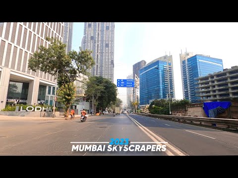 Mumbai Skyline 4K HD | Driving through some of India’s Tallest Buildings - 2023