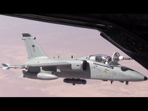 Air Refuel U.S. F-18s & Italian AMX Fighter-Bombers