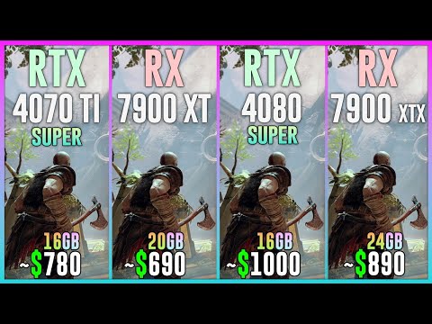 RTX 4070 TI SUPER vs RX 7900 XT vs RTX 4080 SUPER vs RX 7900 XTX - Test in 25 Games