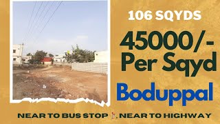 #plotsforsale #plotforsaleinboduppal #cornerbit #nearwarangalhighway #nearmainroad #9573563659