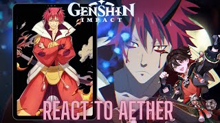 Genshin impact react to Aether as benimaru tensura | rimuru tempest | slime | Gacha life 2