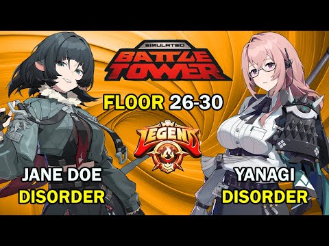 Yanagi & Jane Disorder | Endless Battle Tower Floor 26-30 S Rank | Zenless Zone Zero ZZZ 1.3