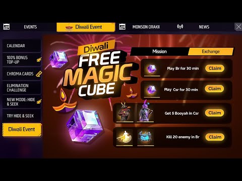 Diwali Special Free Magic Cube Event 💥| Event Free Fire Bangladesh Server | free fire new event