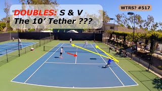 Tennis Doubles Serve & Volley.  When Pulled Wide.  The 10' Tether???  What's The Right Shot? # 517