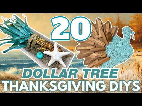 🌽 Sea, Sand & Thanksgiving! 20 Dollar Tree DIYS for Coastal Fall Decor