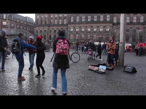 Busking in Dam Square, Amsterdam - Borja Catanesi