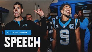 Panthers FIRED UP locker room speech after win over the Saints | Carolina Panthers