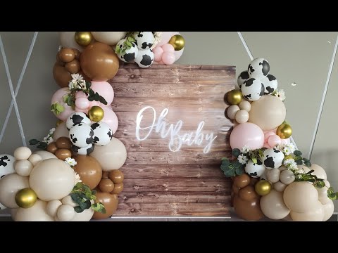 Oh Baby mini setup | Balloon Garland | Cow Theme Balloon