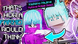 Using MYTHICAL AMBER BEAST as KasHIMo Hajime to FIGHT FARMERS in Minecraft!