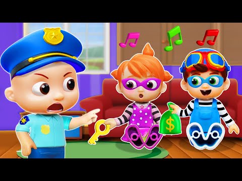 Five little Thieves | Little Police Chases Thief | CoComelon Nursery Rhymes & Kids Songs