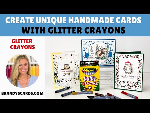 Create Unique Handmade Cards with Glitter Crayons | Featuring the Christmas Friends Stamp Set