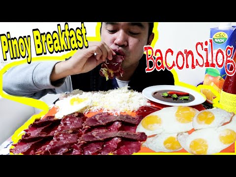 Kain Tayo ng Bacon Sinangag at Itlog(Bacsilog) Filipino Food Breakfast