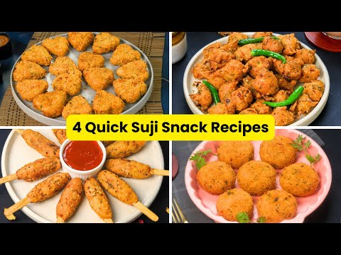 घर की सामग्री से बनाएं 4 आसान और लाइट सूजी स्नैक्स | Easy Suji Snack Recipes | MintsRecipes