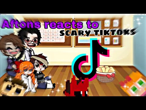 Afton Family (william & kids) reacts to Scary??? tiktoks Compilation //Mokyutsei//Gacha Club//