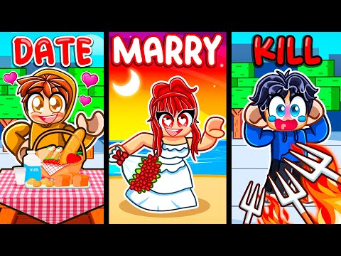 KISS, MARRY, KILL with My CRUSH in Roblox Strongest Battlegrounds!