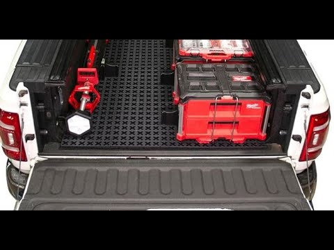 Truck Bed Organizer Storage System Slide Out Mat unboxing, install, overview.