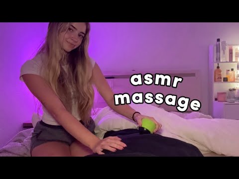 ASMR massage on a real person! (fast and aggressive, fabric sounds)