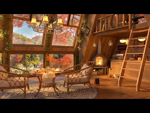 Feeling Autumn Day in Cozy Coffee Shop 🍂 Smooth Piano Jazz Music for Relaxing, Studying, Sleeping