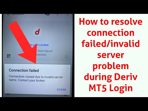 How to resolve connection failed/invalid server during Deriv login on the MT5 app