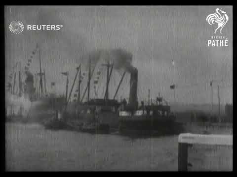 BUSINESS: Opening of   Bromborough Dock on the Mersey  by President of the Board of Trade (1931)