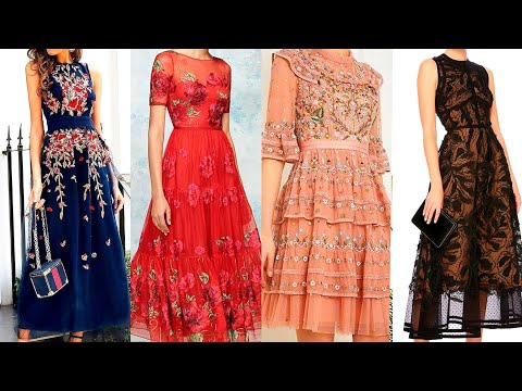 Outstanding And Latest Ladies Embroidery A-line Skirter Dresses 2022-23