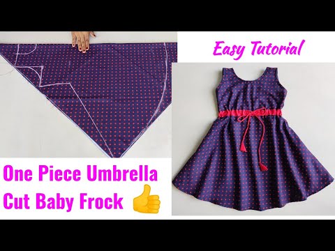 One Piece Umbrella Cut Baby Frock Cutting and stitching