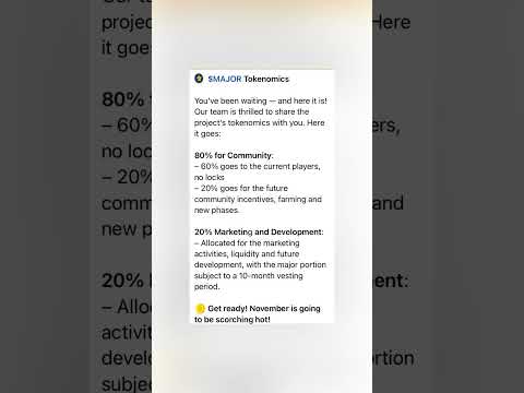 $MAJOR Tokenomics released - listing may happen in November 🤑🤑