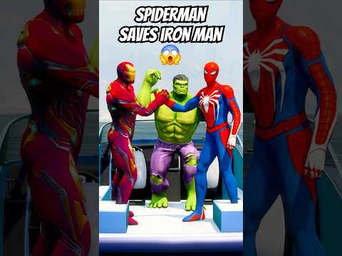 GTA V: SPIDERMAN AND HULK SAVING IRON MAN FROM VENOM 😲| #shorts #gta5