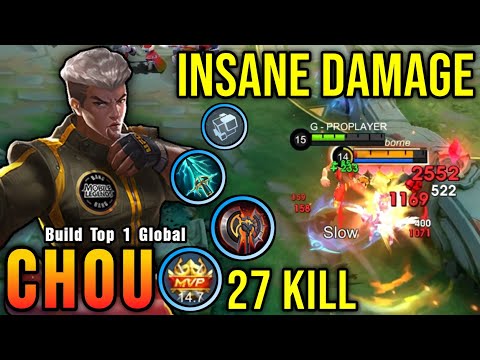 27 Kills!! Chou New Offlane Build Insane Damage (PLEASE TRY) - Build Top 1 Global Chou ~ MLBB