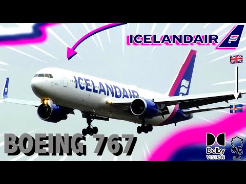 ICELANDAIR Boeing 767-300 Flight Manchester Airport - ICELAND/KEF (HDR10+ Dolby Vision Trip Report)